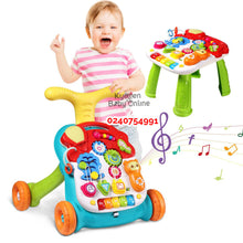 Load image into Gallery viewer, 2 In 1 Musical Push Walker And Educational Learning Desk / Table - Kyemen Baby Online
