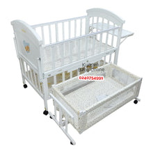 Load image into Gallery viewer, Wholesale - 2 In 1 Baby Wooden Cot With Drawer (612) Baby Bed / Baby Crib - White - Kyemen Baby Online