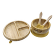 Load image into Gallery viewer, Wooden Baby Partitioned Plate and Bowl With Bib and Cutlery( Chiller Kids) - Kyemen Baby Online