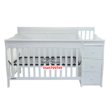 Load image into Gallery viewer, Baby Wooden Cot With Drawer (D08) Baby Bed