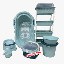Load image into Gallery viewer, Baby Bath Set (With Bottle Rack And Item Rack With Cover) - Kyemen Baby Online