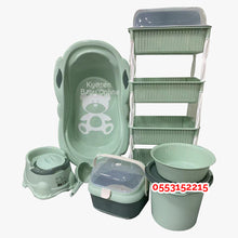 Load image into Gallery viewer, Baby Bath Set (With Bottle Rack And Item Rack With Cover) - Kyemen Baby Online