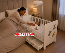 Load image into Gallery viewer, Baby Wooden Cot With Drawer (TM716) Baby Bed (Showroom Display)