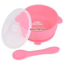 Load image into Gallery viewer, Baby Silicone Suction Bowl With Spoon And Lid (Dr.Annie's) - Kyemen Baby Online