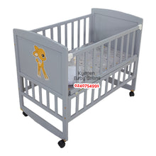 Load image into Gallery viewer, 2 In 1 Baby Wooden Cot (AY 902) Baby Bed / Baby Crib Grey - Kyemen Baby Online
