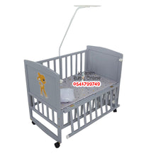 Load image into Gallery viewer, 2 In 1 Baby Wooden Cot (AY 902) Baby Bed / Baby Crib Grey - Kyemen Baby Online