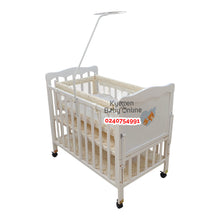 Load image into Gallery viewer, 2 In 1 Baby Wooden Cot With Drawer (AY 659) Baby Bed / Baby Crib White - Kyemen Baby Online