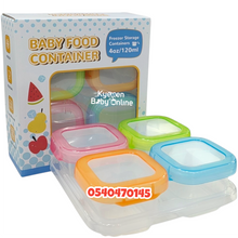 Load image into Gallery viewer, Baby Food Storage Containers / Bowls / Mom & Pea Baby Blocks (4pcs) 120ml