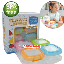 Load image into Gallery viewer, Baby Food Storage Containers / Bowls / Mom & Pea Baby Blocks (4pcs) 120ml
