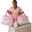 Load image into Gallery viewer, 3 In 1 Diaper Bag (Baby Sky Flowers) Pink