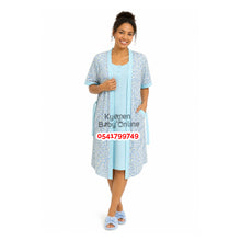 Load image into Gallery viewer, Breastfeeding Nightwear / Nighty With Coat (Yimiasha Flowers) - Kyemen Baby Online