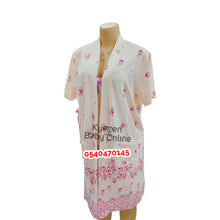 Load image into Gallery viewer, Breastfeeding Night Gown With Inner And Short Sleeves Coat (Suimeiran / Size 6-12) - Kyemen Baby Online