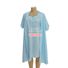Load image into Gallery viewer, Breastfeeding Night Gown / Nighty (Yimiasha) With Plain Inner And Floral Coat - Kyemen Baby Online