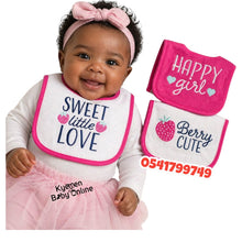 Load image into Gallery viewer, Baby Bib 3Pcs (Hudson Baby) Sweet - Kyemen Baby Online