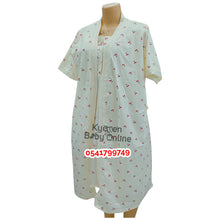 Load image into Gallery viewer, Breastfeeding Nightwear With Inner, Bonnets,Hat And Cotsheet (Bebe And Mama Cherry) - Kyemen Baby Online