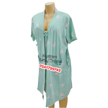 Load image into Gallery viewer, Breastfeeding Night Gown With Inner And Short Sleeves Coat (Suimeiran / Size 6-12) - Kyemen Baby Online
