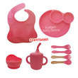 Load image into Gallery viewer, Silicone Baby Bib With Bowl, Cup And Cutlery - Kyemen Baby Online
