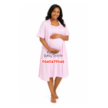 Load image into Gallery viewer, Breastfeeding Nightwear / Nighty With Coat (Yimiasha Small Dot) - Kyemen Baby Online
