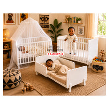Load image into Gallery viewer, 3-in-1 convertible Baby Wooden Cot (KDDYW 20311) Baby Bed
