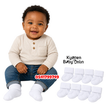 Load image into Gallery viewer, Baby Socks (All White) 8pair (Bebe Favour) 0-6M
