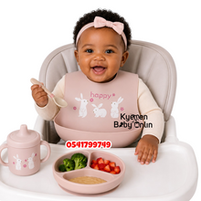 Load image into Gallery viewer, Baby Girl Silicone Bib (BebeFavour) Pink
