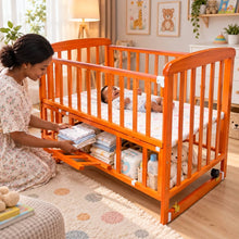 Load image into Gallery viewer, Baby Wooden Cot With Drawer (626) Baby Bed / Baby Crib - Kyemen Baby Online
