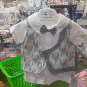 Jolly Joy Baby Boy Dress ( Top and Shorts) Grey 1 - Kyemen Baby Online
