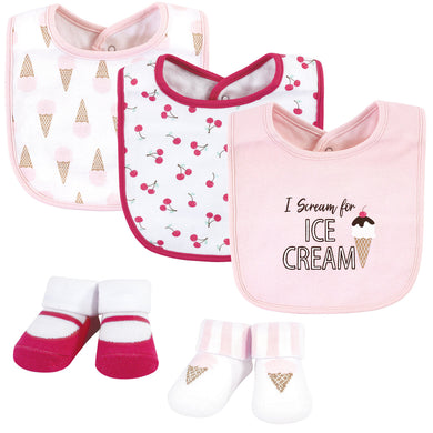 Baby Bib (3 Pieces With Socks) Ice Cream - Kyemen Baby Online