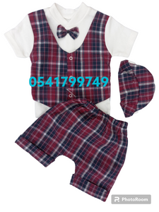 Baby Boy Dress Top and Down (Checked) - Kyemen Baby Online