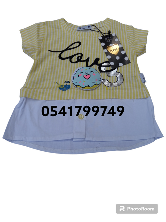 Baby Girl Top / Dress (Tuffy) Yellow - Kyemen Baby Online