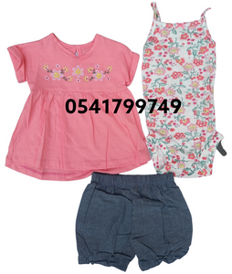 Baby Girl Bodysuit with Top and Shorts (No Brand) - Kyemen Baby Online