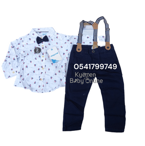Baby Boy Top With Bowtie And Trousers With Suspenders (Mayoral)Chino - Kyemen Baby Online