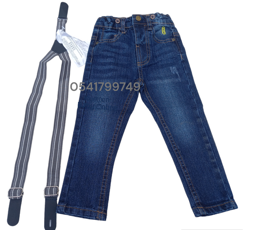 Baby Boy Jeans Trousers With Suspenders  (Mayoral) - Kyemen Baby Online