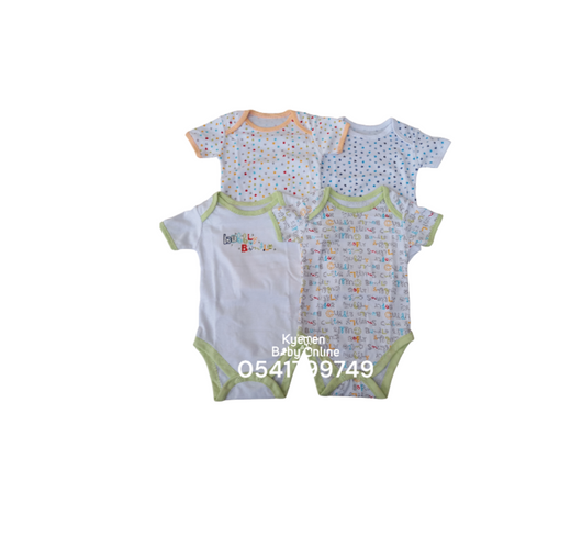 Baby Boy Body Suit ( George Baby, 4pcs) Multicolors. - Kyemen Baby Online