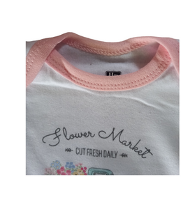 Baby Body Suit (Flower Market, 5pcs) Cut Fresh Daily. - Kyemen Baby Online