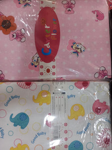 2 In 1 Coloured Cot Sheet / Receiving Blanket (140cm * 100cm)