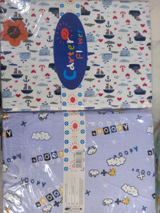 2 In 1 Coloured Cot Sheet / Receiving Blanket (140cm * 100cm)