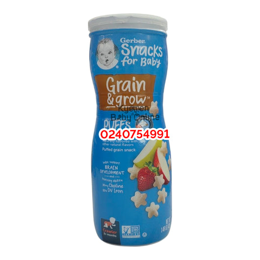 Gerber Snack Puffs Strawberry Apple (Grain And Grow) 8m+