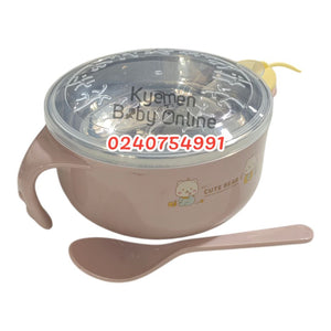 Baby Thermal Cereal Bowl With Spoon And Warming Hole (Dr Annie's)