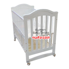 Load image into Gallery viewer, Baby Wooden Cot With Drawer / White Wooden Cot (611) Baby Bed / Baby Crib(Showroom Display) - Kyemen Baby Online
