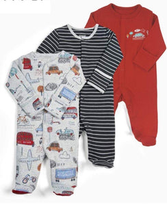 Baby Sleep Suit / Sleep Wear / Overall (Mamas And Papas Male 3Pcs)  0-3 Months. - Kyemen Baby Online