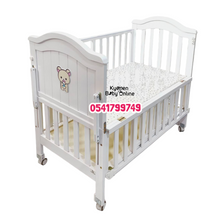Load image into Gallery viewer, Baby Wooden Cot With Drawer / White Wooden Cot (611) Baby Bed / Baby Crib(Showroom Display) - Kyemen Baby Online

