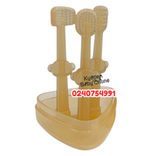 Load image into Gallery viewer, Baby Silicone Toothbrush Set (Dr Annie’s) 3pcs - Kyemen Baby Online
