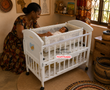 Load image into Gallery viewer, 2 In 1 Baby Wooden Cot With Drawer (612) Baby Bed / Baby Crib - White
