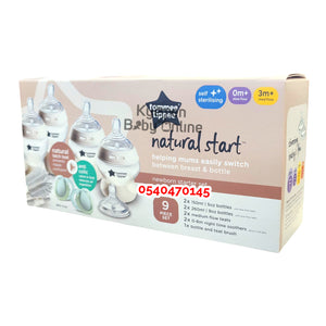 Baby Bottle Set (Tommee Tippee Natural Start Newborn Starter Set) 9pcs