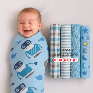 6 In 1 Coloured Cot Sheet / Receiving Blanket (Kiddy Care) - Kyemen Baby Online