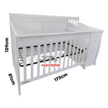 Load image into Gallery viewer, Baby Wooden Cot With Drawer (D08) Baby Bed
