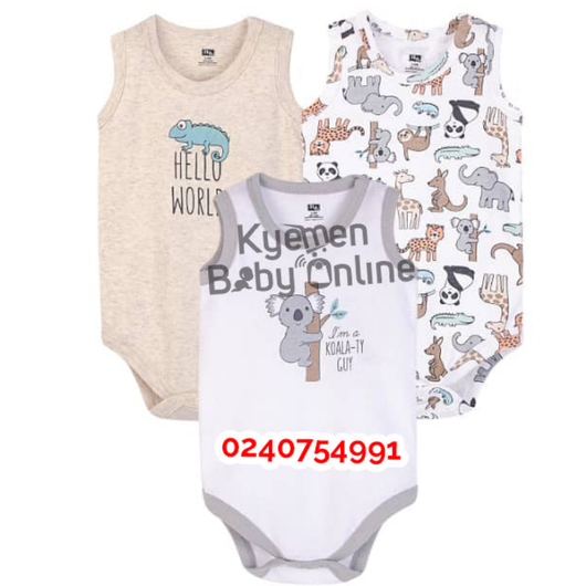 Baby Bodysuit (3 Pieces) Zoo Animal's