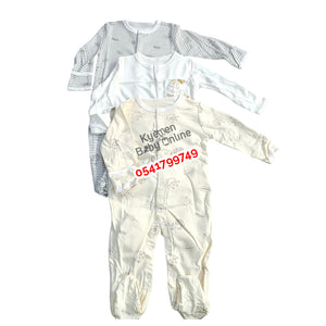 Baby Sleep Suit / Sleep Wear / Overall (Mamas And Papas 3pcs) 6-9 Months.