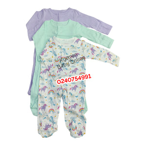 Baby Sleep Suit / Sleep Wear / Overall (Mamas And Papas 3pcs) 6-9 Months.